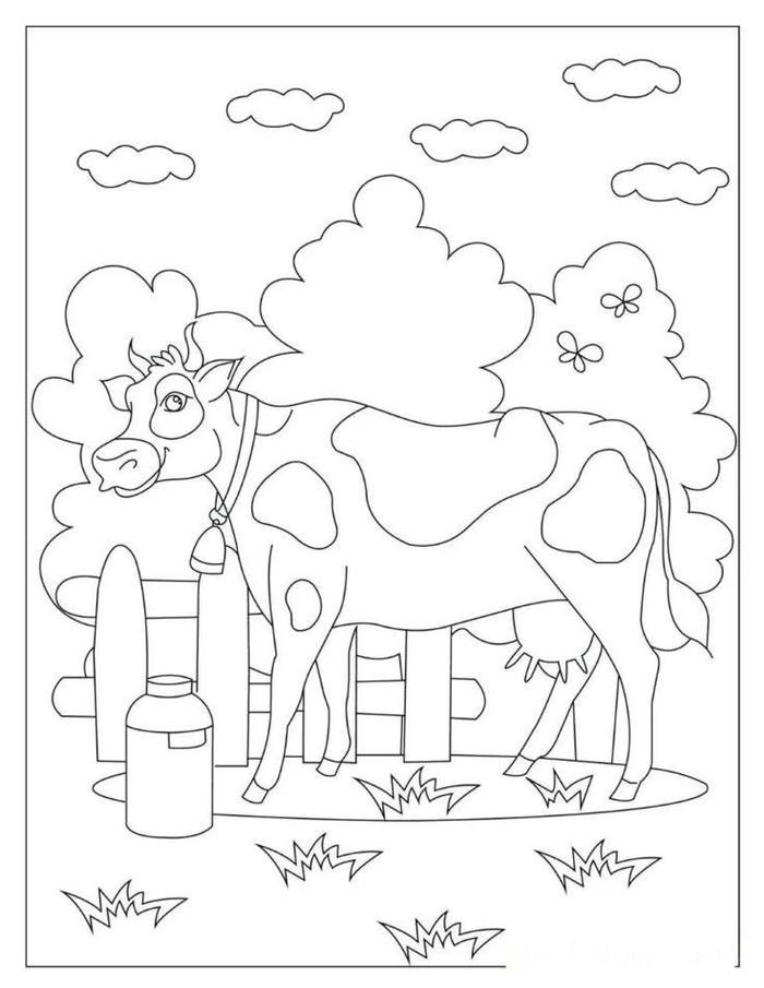 bức hình tô màu con bò hỗ trợ bé tăng khả năng tập trung