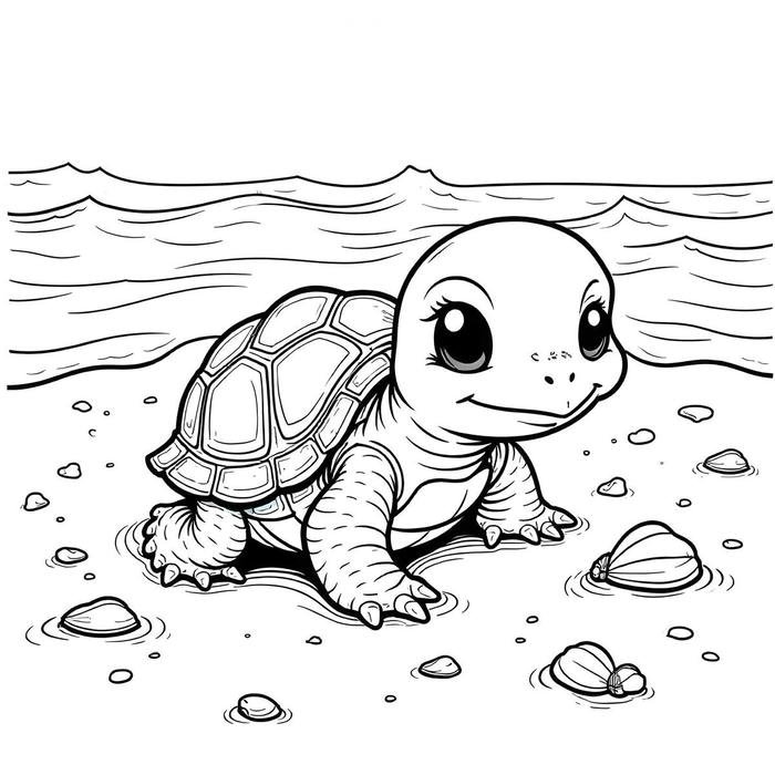 bức tranh rùa giúp bé làm quen màu sắc