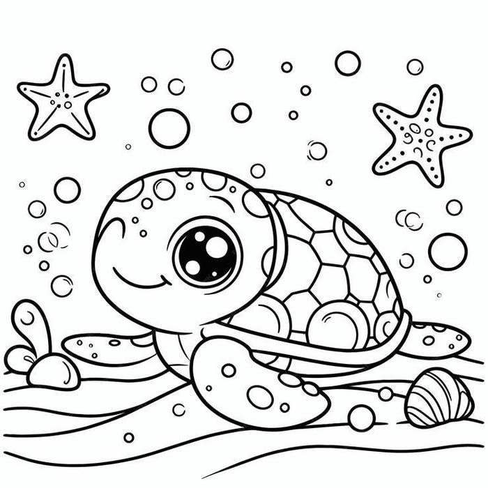 bức tranh rùa phù hợp cho giờ sinh hoạt