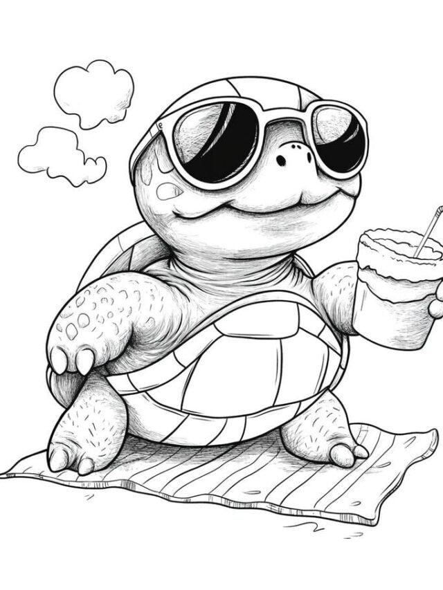 Bộ 90+ tranh tô màu con rùa ngộ nghĩnh bé nào cũng mê