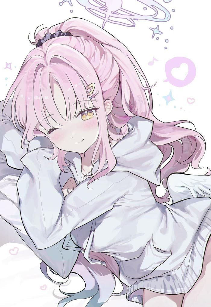 hình ảnh anime nữ cute nền đơn giản