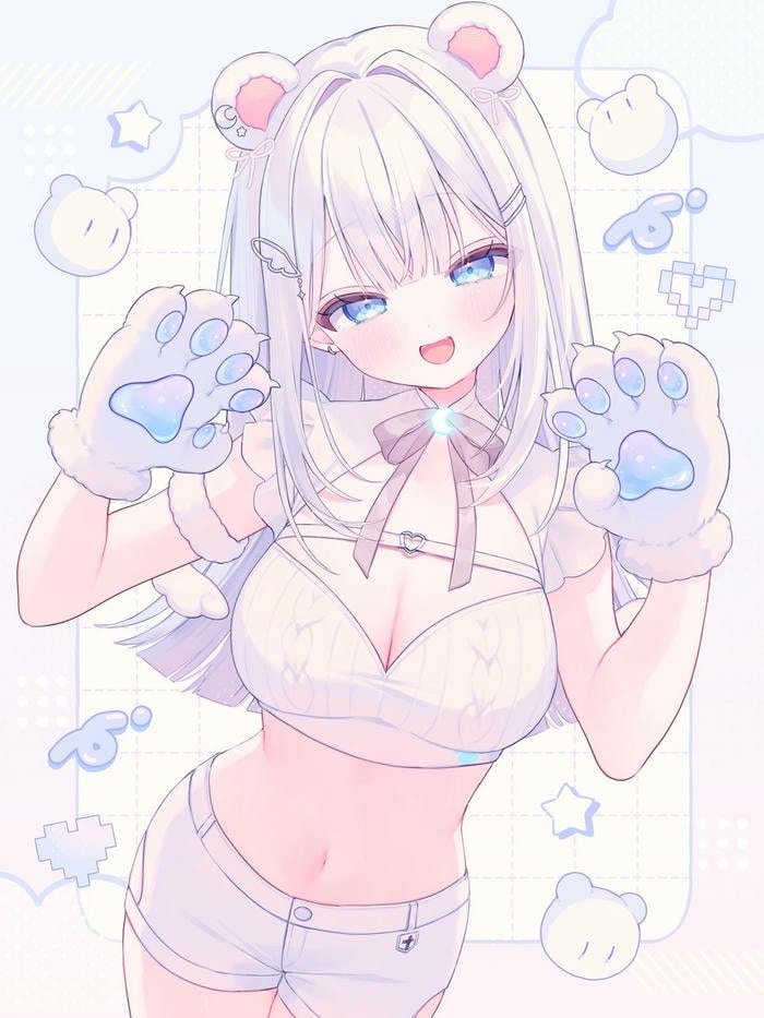 hình ảnh anime nữ cute tạo hình gấu