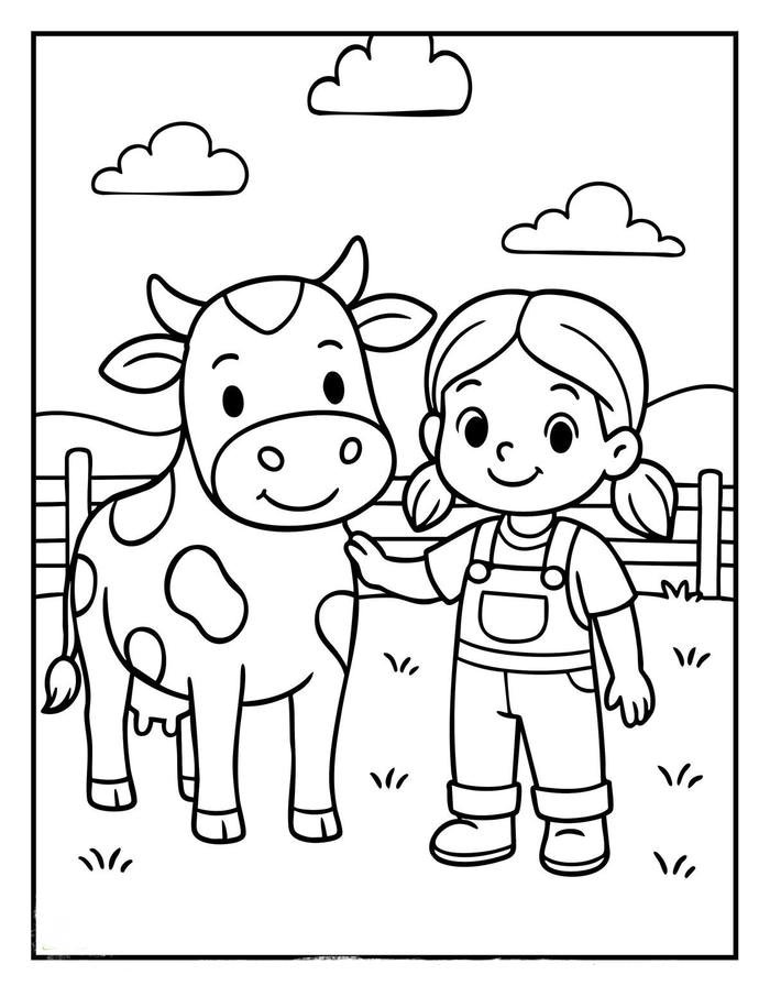 hình ảnh bò sữa cho bé tập làm quen màu