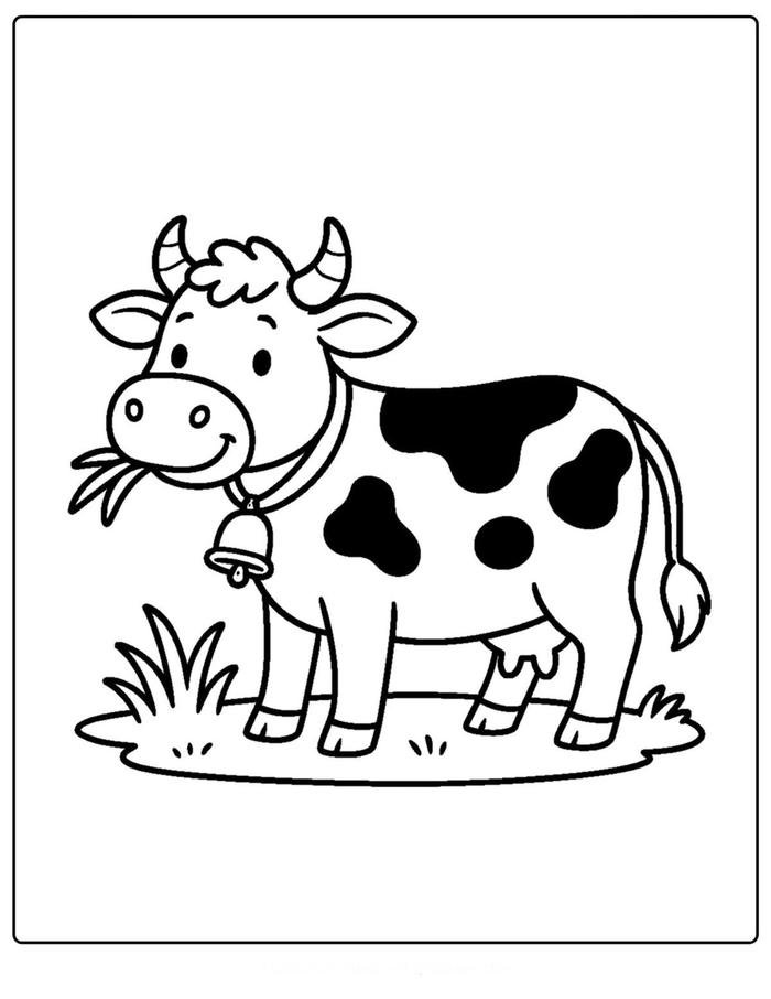 hình ảnh bò sữa cho bé tập tô tại nhà