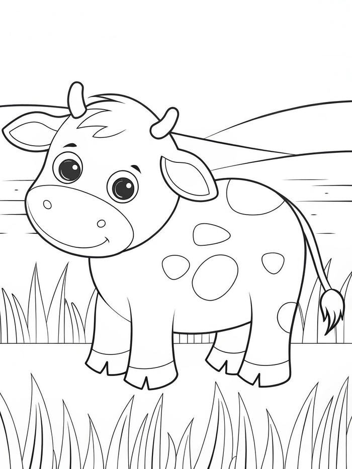 hình ảnh bò sữa dùng trong giờ tô màu