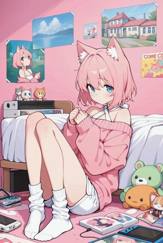 hình ảnh gái anime mlem ánh mắt ngơ ngác