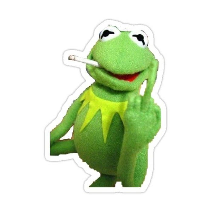 hình ảnh nhãn dán bựa ếch xanh dơ ngón giữa