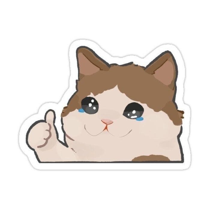 hình ảnh nhãn dán bựa mèo thả like dễ thương