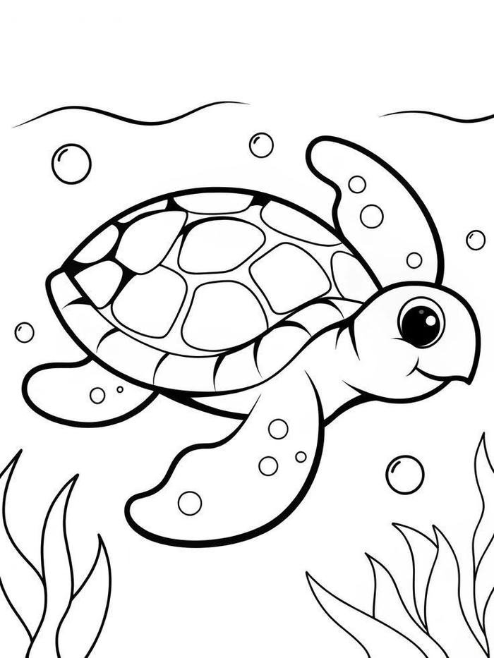 hình ảnh rùa biển cho bé thực hành tô màu