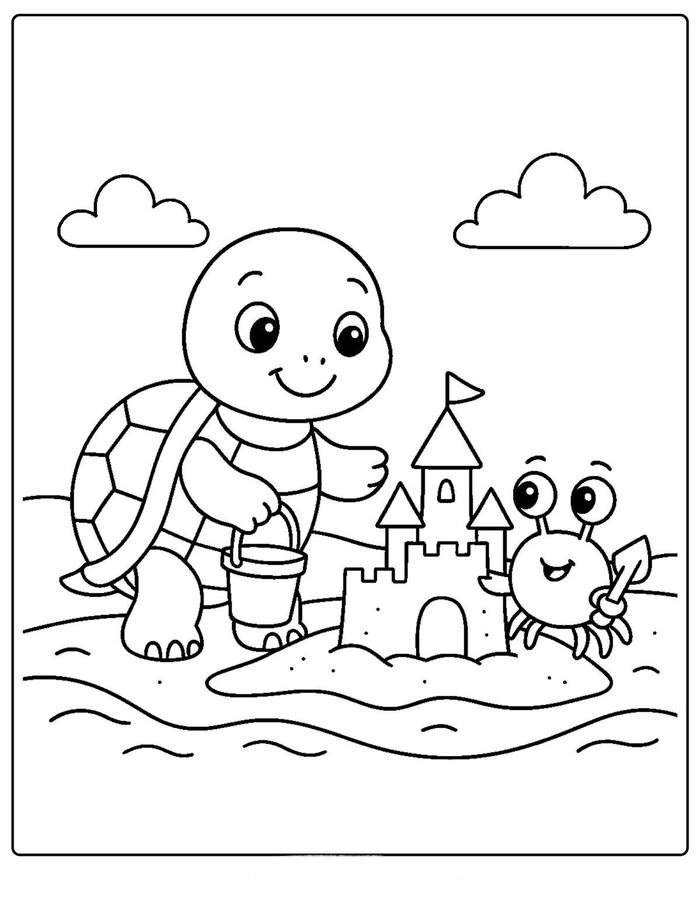 hình ảnh rùa biển dùng trong bài tập tô màu