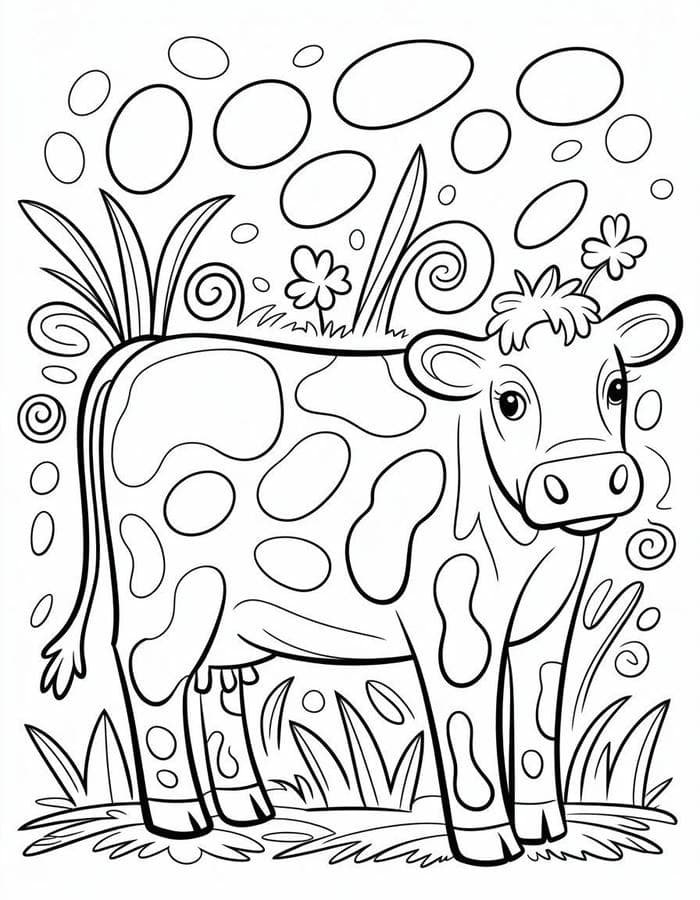 hình con bò dùng cho hoạt động tô màu