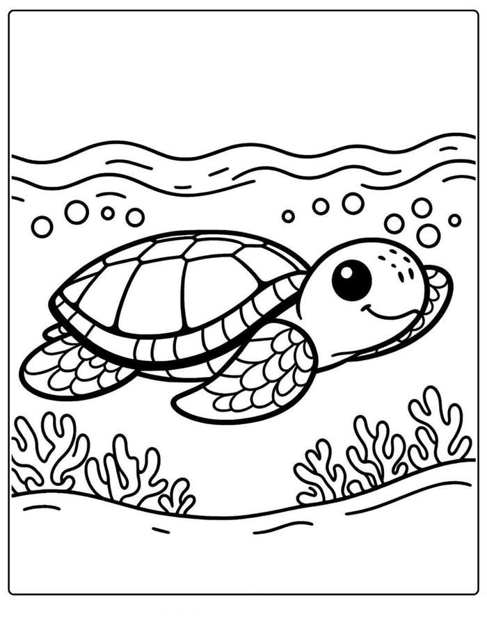hình con rùa trong sách tô màu thiếu nhi