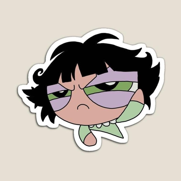 hình nhãn dán bựa ánh mắt mệt mỏi