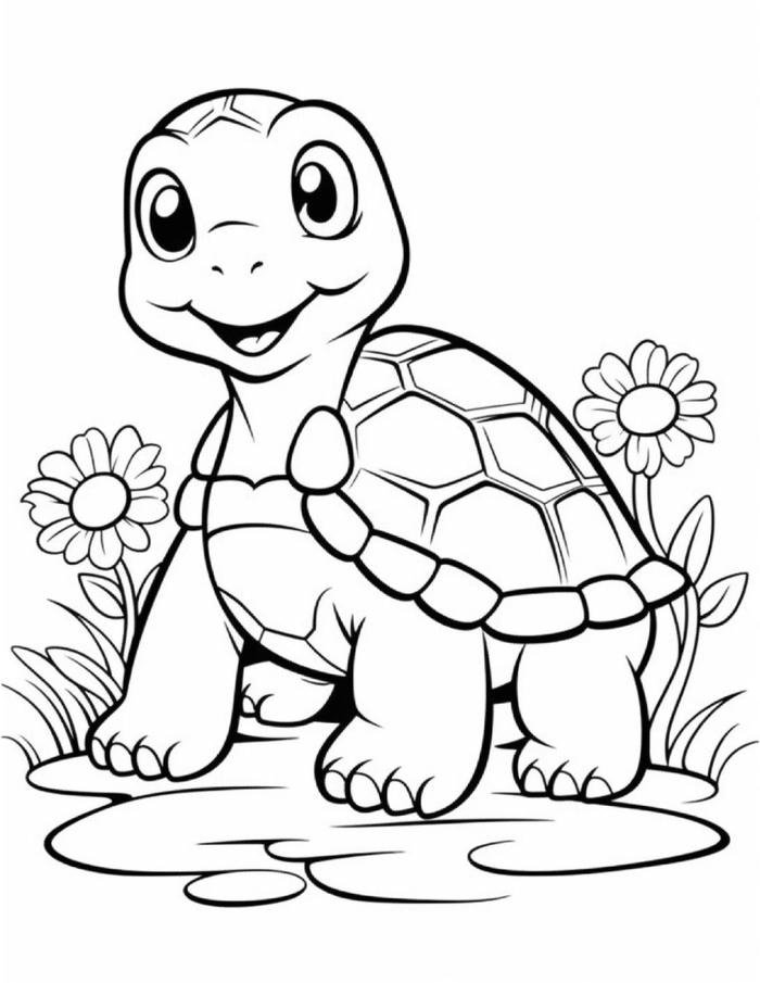 hình vẽ con rùa dùng cho giờ học mỹ thuật