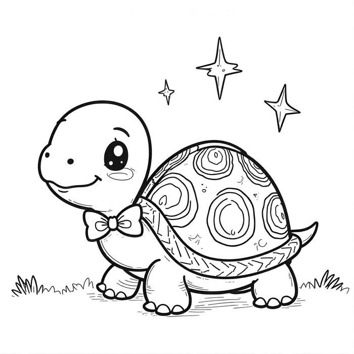 hình vẽ rùa giúp bé thư giãn khi tô màu