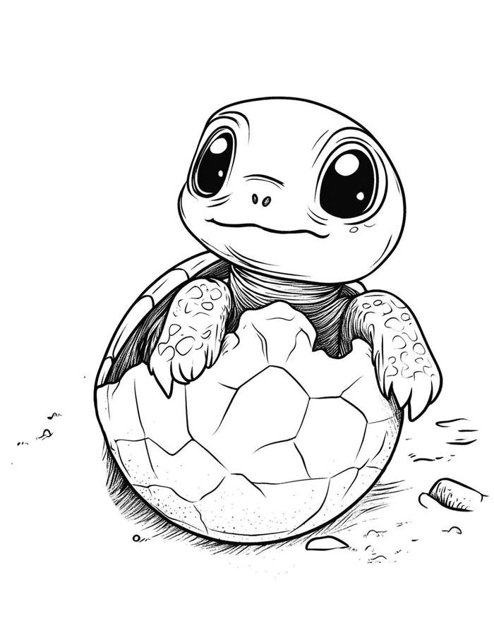 tranh rùa cho bé thực hành phối hợp màu sắc