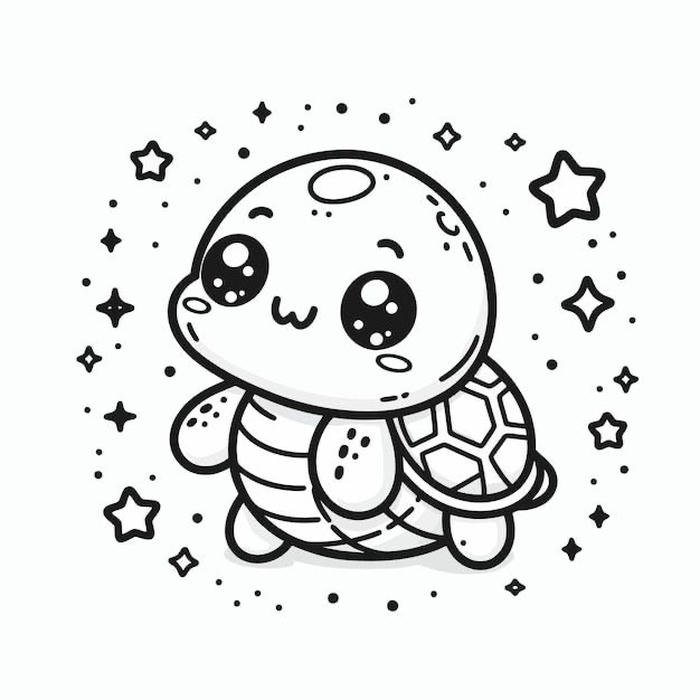 tranh rùa cho trẻ luyện kỹ năng cầm bút