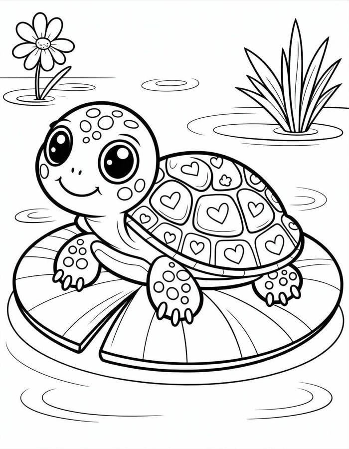 tranh tô màu con rùa dành cho lứa tuổi mầm non