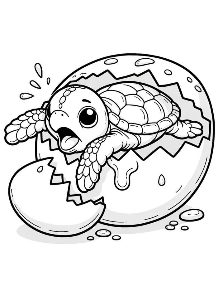 tranh tô màu con rùa sử dụng trong lớp học