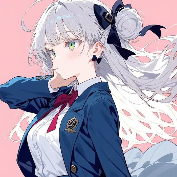 Ảnh anime girl tóc trắng phong cách huyền ảo trầm buồn