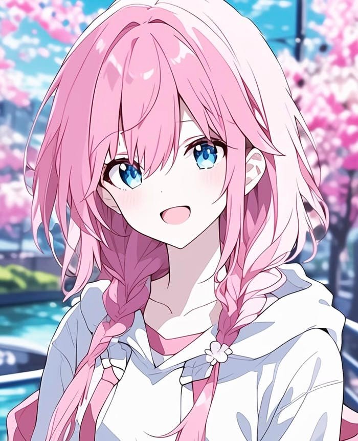 Ảnh anime nữ tóc hồng mang vẻ đẹp ngọt ngào đầy cuốn hút