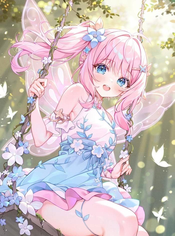 Ảnh anime nữ tóc hồng với vẻ ngoài dễ thương thu hút