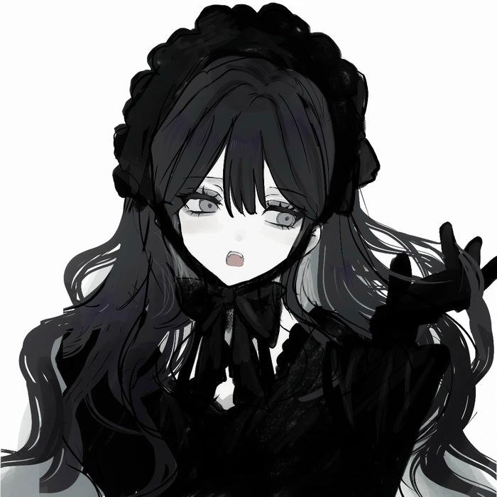 Ảnh anime nữ trắng đen mang cảm xúc trầm lắng sâu sắc