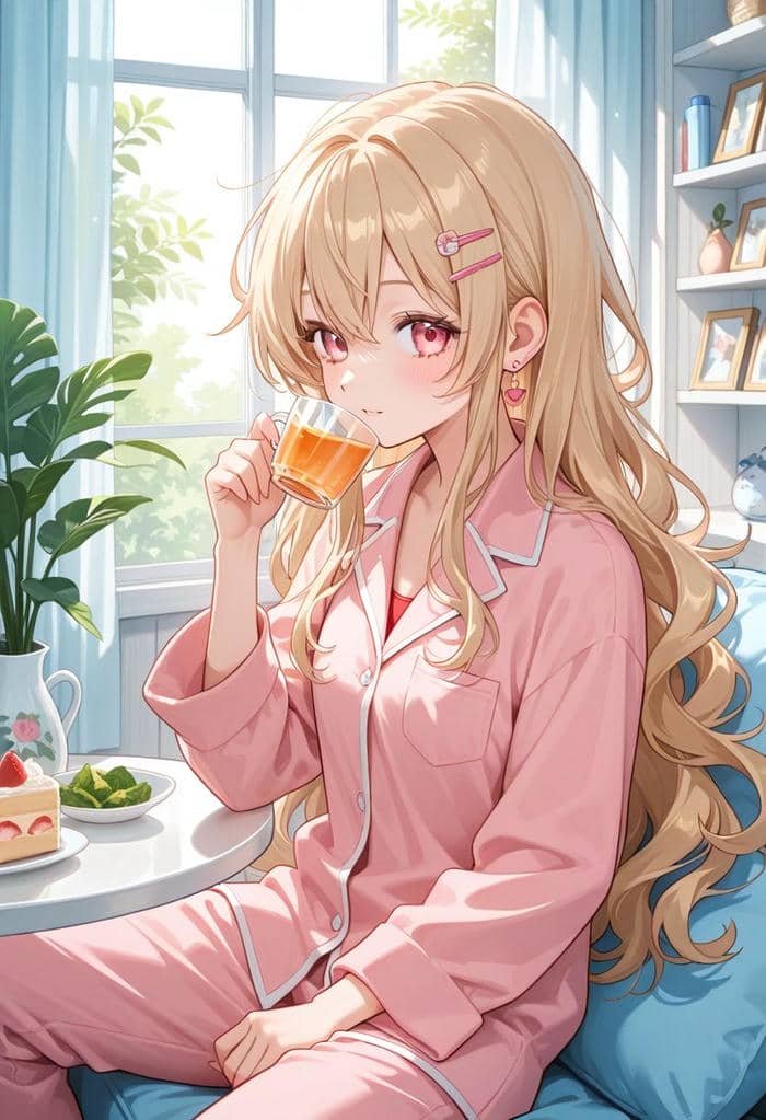 Ảnh anime tóc vàng sở hữu phong cách cá tính rõ ràng