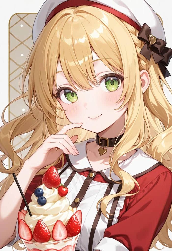 Ảnh anime tóc vàng với khí chất năng lượng cao