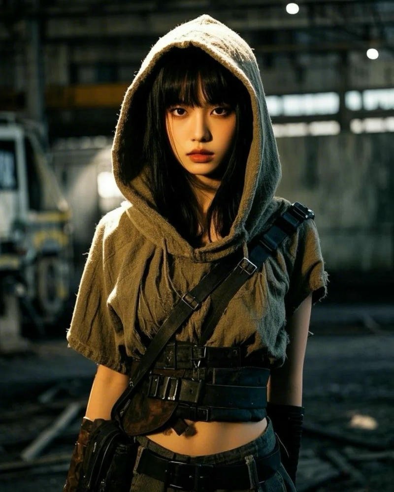 Ảnh bad girl mặc áo hoodie đội mũ trùm đầu bí ẩn