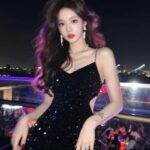 Ảnh gái đi bar mặc váy đen bó sát tôn dáng