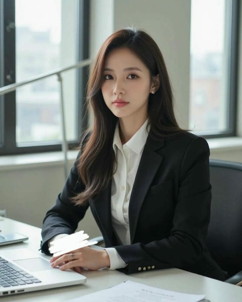 Ảnh gái văn phòng mặc vest đen phong cách chuyên nghiệp tự tin