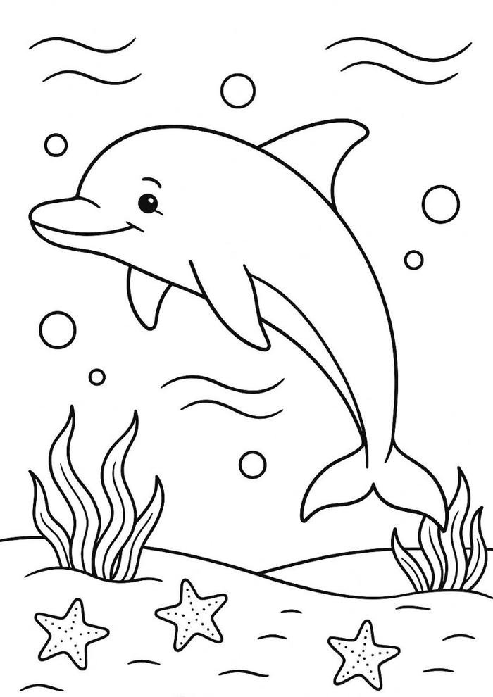Ảnh hoạt động tô màu con cá heo giúp ổn định cảm xúc