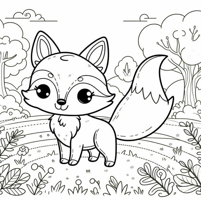 Ảnh nội dung tô màu con cáo cho thời gian rèn luyện
