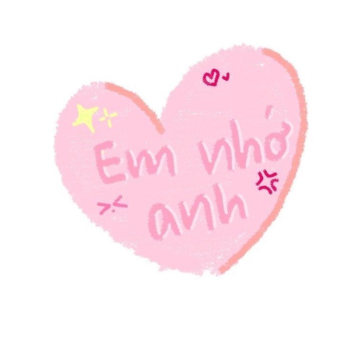 Ảnh sticker chữ câu chữ em nhớ anh