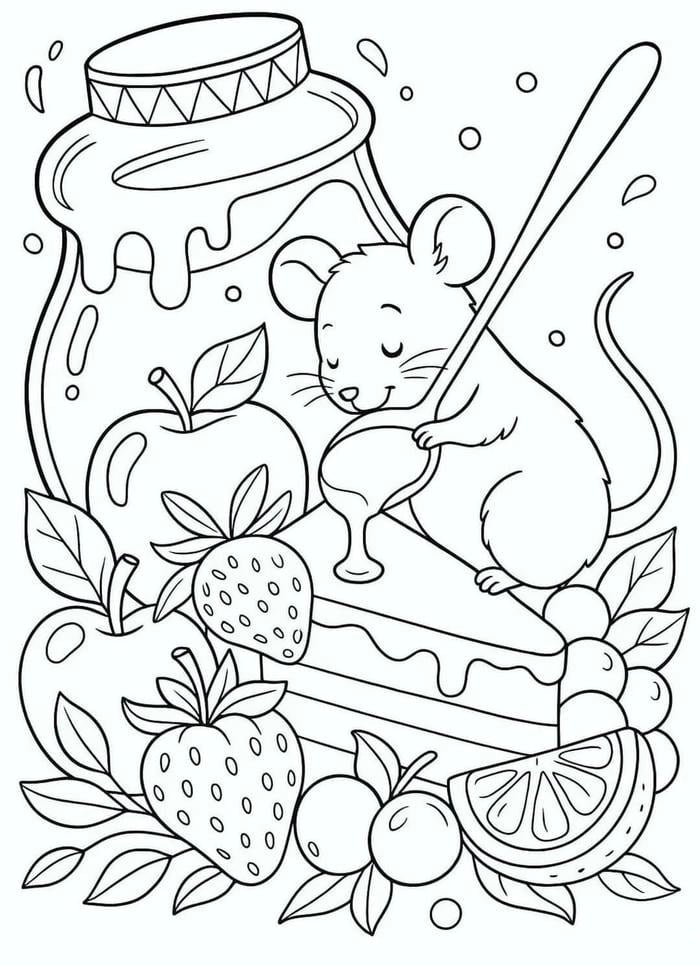 Ảnh tô màu con chuột dùng cho giờ học sáng tạo