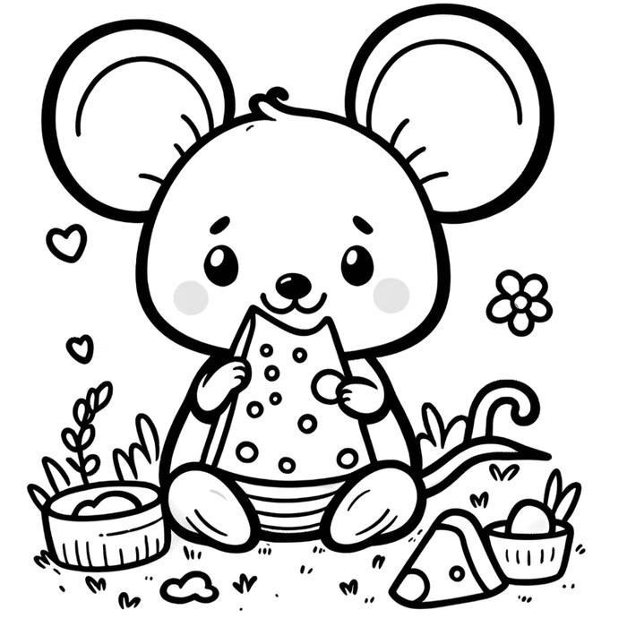 Ảnh tô màu con chuột giúp trẻ rèn khả năng kiểm soát tay