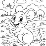 Ảnh tô màu con chuột hỗ trợ trẻ rèn luyện sự chú ý