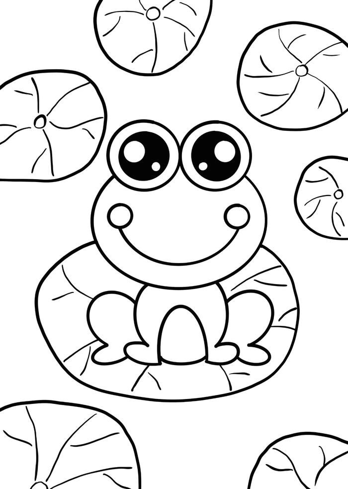 Ảnh tô màu con ếch cho giờ sinh hoạt mỹ thuật
