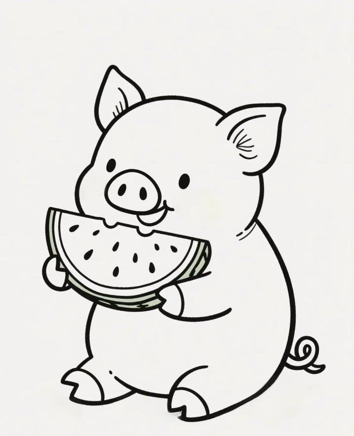 Ảnh tô màu con heo dành cho bé rèn luyện sự khéo léo