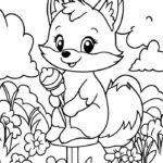 Ảnh trang tô màu con cáo phát triển thao tác tay