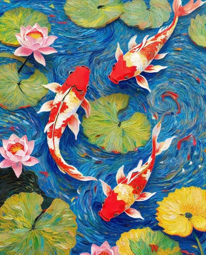 Ảnh tranh vẽ con cá mang nét thể hiện tinh gọn