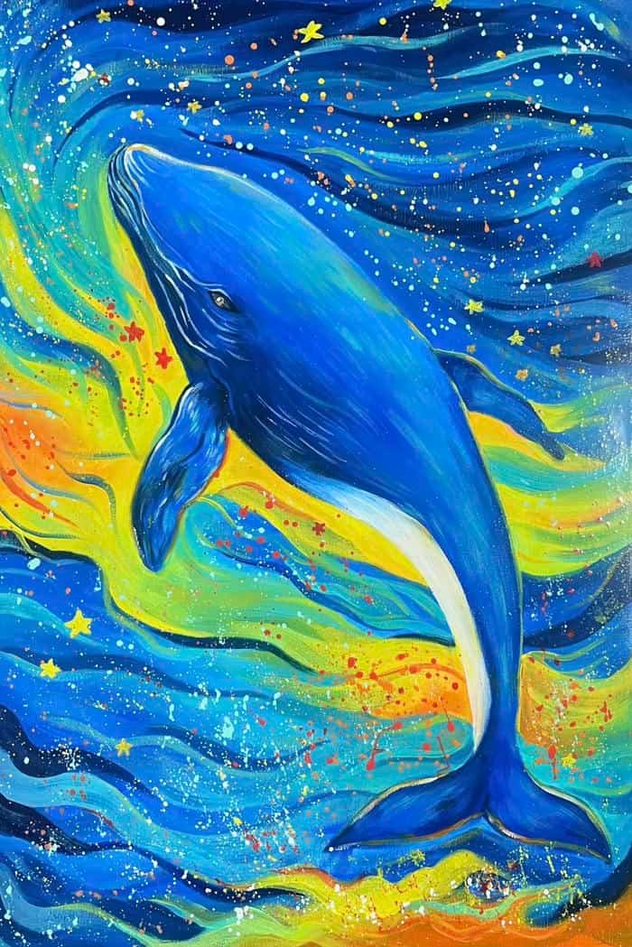 Ảnh tranh vẽ con cá tạo cảm giác dễ nhìn lâu