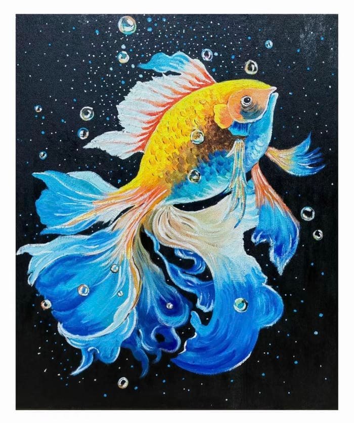 Ảnh tranh vẽ con cá thể hiện sự giản lược hợp lý