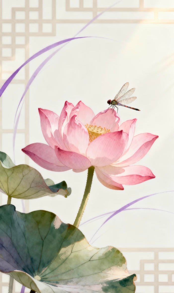 Ảnh tranh vẽ hoa sen thể hiện vẻ đẹp thanh tao