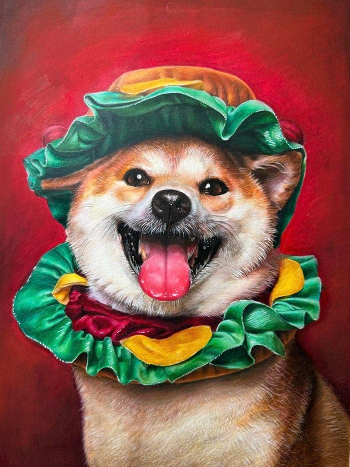 Ảnh vẽ tranh con chó gợi cảm xúc quen thuộc