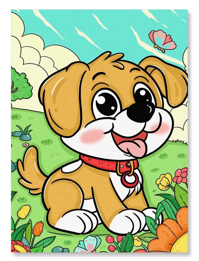 Ảnh vẽ tranh con chó tạo cảm giác như có sự kết nối