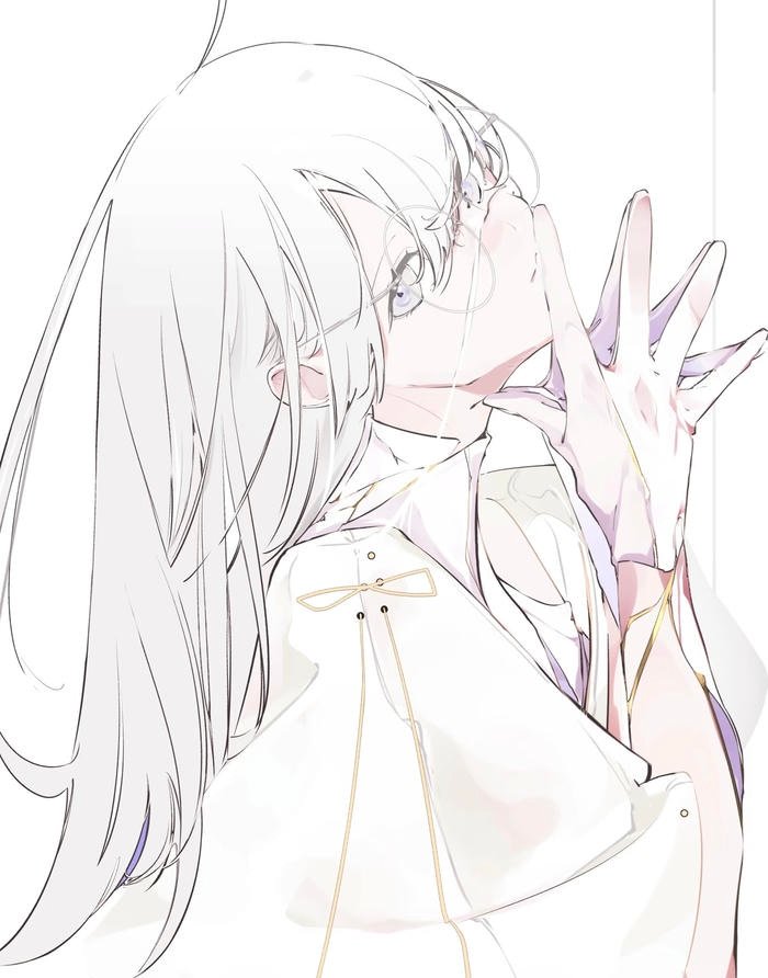 Bức ảnh anime girl tóc trắng phong cách giả tưởng giàu cảm xúc