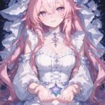 Bức ảnh anime nữ tóc hồng mang tinh thần tích cực yêu đời