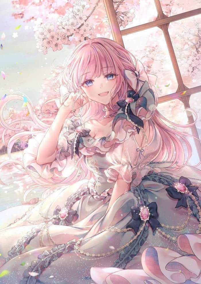 Bức ảnh anime nữ tóc hồng phong cách trẻ trung giàu sức sống
